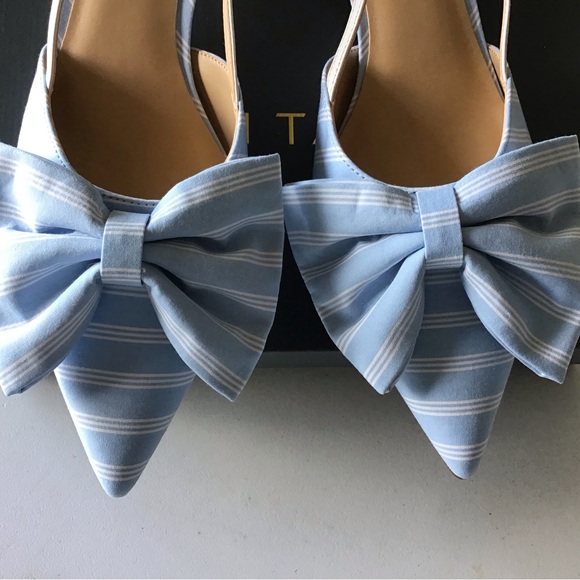NWB Ann Taylor Bow Slingback Kitten Heel Pumps S10 - Brand New! Beautiful! - Picture 6 of 12